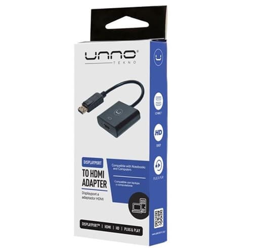 ADAPTADOR DISPLAY PORT A HDMI UNNO - AD3004BK