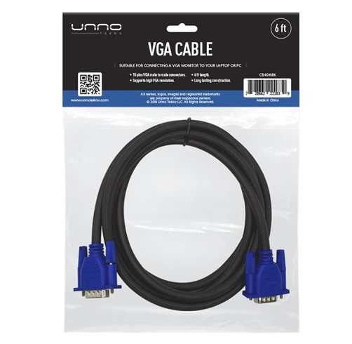 Cable Unno Tekno VGA 1.8m  - CB4016BK