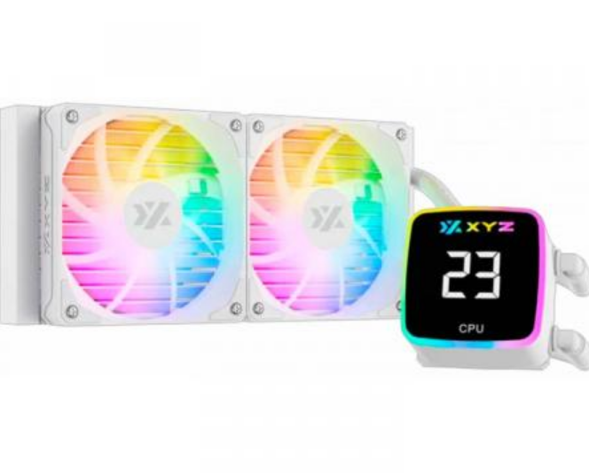 Enfriamiento Liquido XYZ Aquapulse - 240mm - Pantalla LCD - Blanco - X-WC-AQUA-240w