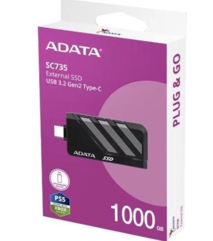 Disco Externo ADATA  SC735 - 1000 GB - Negro/Gris - SC735-1000G-CCBK/GY