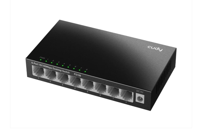 Switch Cudy 8 Puertos 10/100 Mbps - Negro - FS108