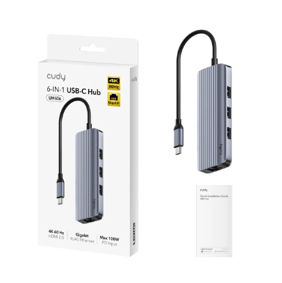 Hub Cudy USB-C - 6 en 1 - UH606