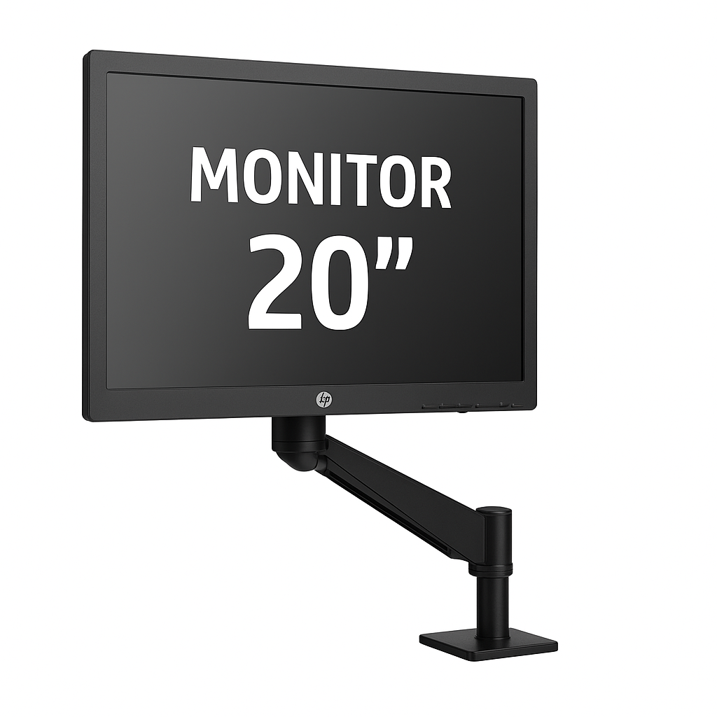 Monitor Outlet Hp 20 Pulgadas VGA/Display Port + Brazo Soporte para Escritorio 