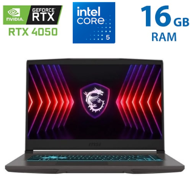 Laptop MSI Thin 15 - i5-210H - 16 GB RAM DDR4 - 512GB SSD - RTX 4050 6GB - 15.6" FHD 144Hz - Cosmos Gray - 9S7-16R831-32