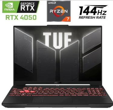 Laptop ASUS TUF Gaming A16 - R7-7445HS - GeForce 4050 6GB - 16GB DDR5 - 1TB SSD - Mecha Gray - 90NR0MU3-M00B40