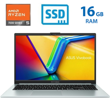Laptop ASUS Vivobook - R5-7520U  - 16GB DDR5 - 512GB SSD - Grey Green - 90NB0ZR3-M03LH0