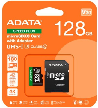 Memoria MicroSD Adata SDXC - 128GB - V30 - Class 10 - UD128GUI3V30A2SP-RA1