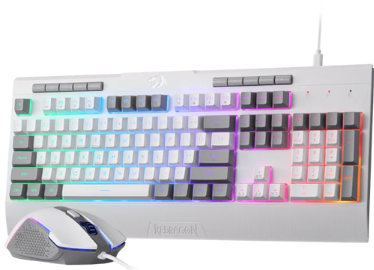 Combo Teclado y Mouse Redragon Gaming Essentials - Blanco - S151W
