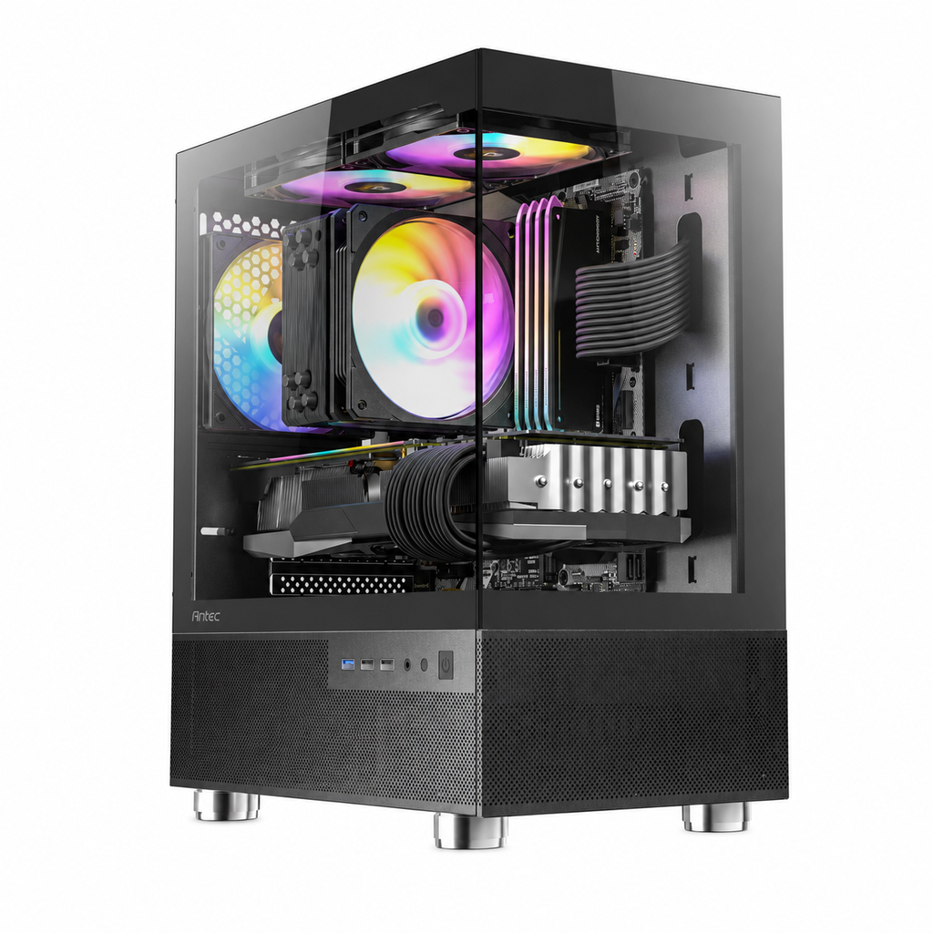 PC M-TEK Ryzen 5 5600GT – 16GB DDR4 – SSD M.2 512GB – ASRock A520M-HVS – RTX 5050 8GB – Redragon 500W 80 Plus – Antec CX200M Basic – Windows 11 Pro