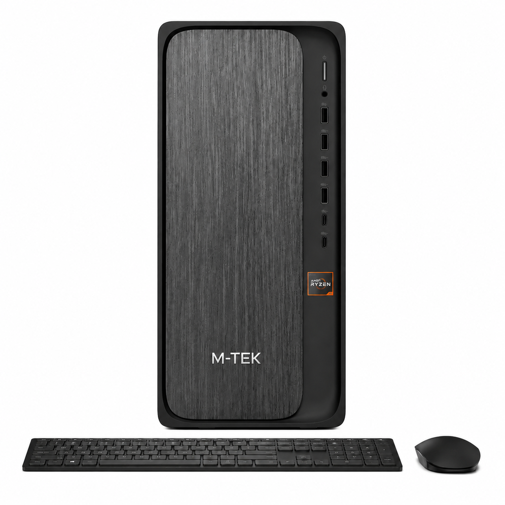 PC M-TEK OFFICE 5600GT 8GB DE RAM M.2 256GB A520M-HVS CASE M-TEK A200 NEGRO CON FUENTE TECLADO Y MOUSE-W11PRO