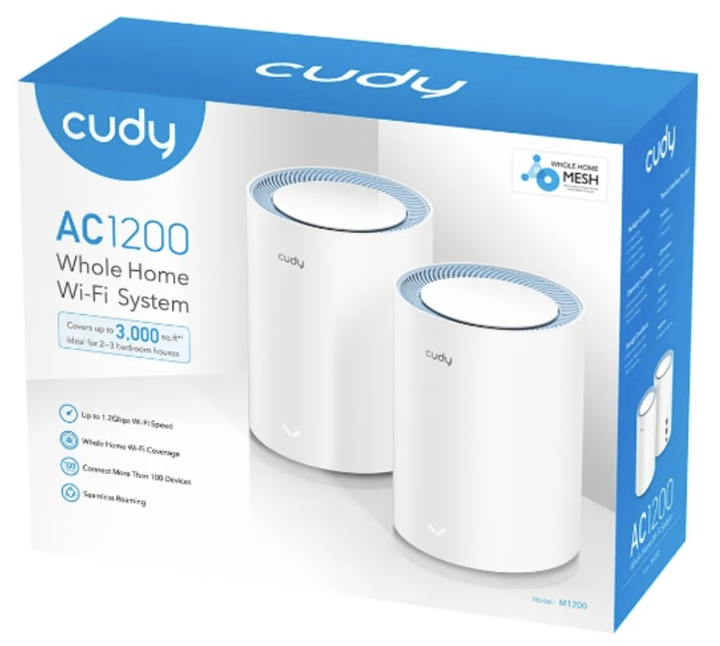 Sistema Mesh Cudy AC1200 - Pack 2 - Blanco - M1200(2-PACK)