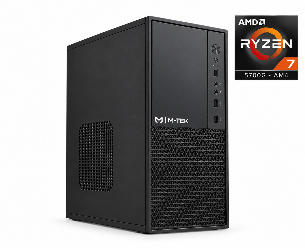 PC MTEK STARTER - Ryzen 7 5700G | 16GB DDR4 | A520M | SSD 240GB | Case + Fuente