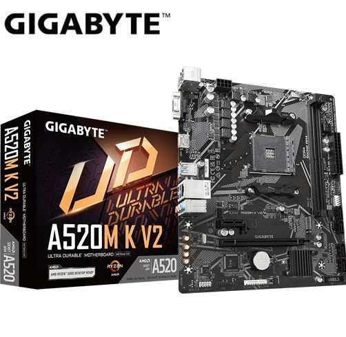 [TM0724] Tarjeta Madre Gigabyte A520M K V2 PCIe Gen3 x4 M.2 with PCIe NVMe DDR4 Socket AM4
