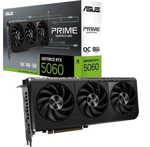 [TV2056] Tarjeta de Video Asus Prime GeForce RTX 5060 - OC - 8GB DDR7 -  Negro - 90YV0N10-M0AA00