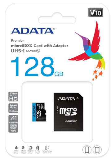 [USB0160] Memoria MicroSD Adata SDXC - 128GB - V10 - Class 10 - AUSDX128GUICL10A1-RA1