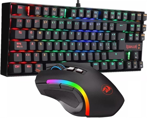 [TYM0310] Combo Teclado y Mouse Redragon Gaming Essentials - Croma RGB Dust-Proof Blue - K552RGB-BA