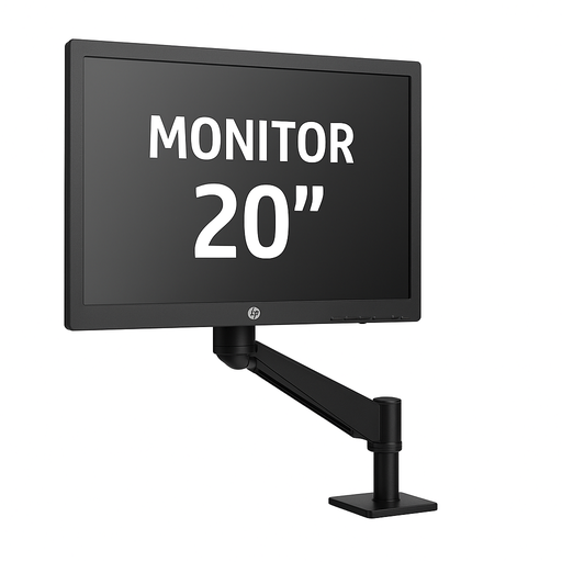 [13550] Monitor Outlet Hp 20 Pulgadas VGA/Display Port + Brazo Soporte para Escritorio 