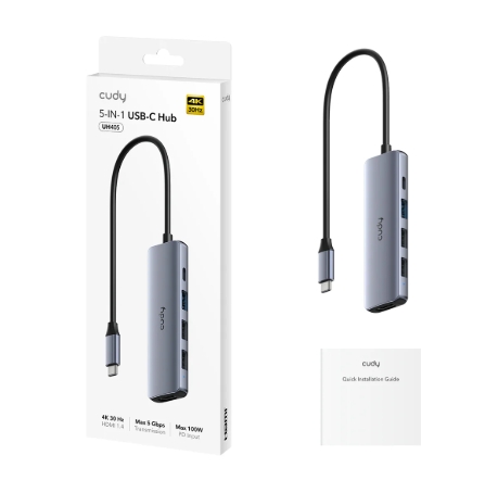 [USB1304] Hub Cudy USB-C - 5 en 1 - UH405