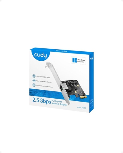 [WIFI1510] Adaptador Tarjeta de Red PCI Cudy Ethernet PCIE PE25 10/100/1000/2500 Mbps Ethernet Port