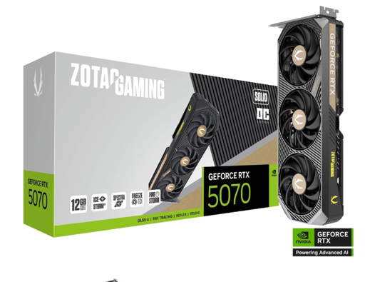 [TV2120] Tarjeta de Video Zotac Gaming Geforce RTX 5070 Solid OC 12 GB - Negro - P288-1N764-301Z8 