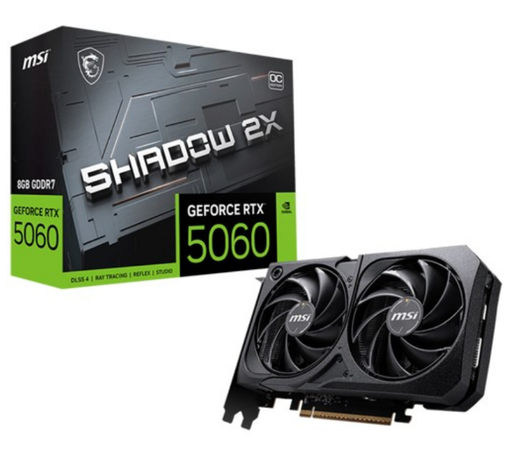 [TV1598] Tarjeta de Video MSI GeForce RTX 5060 8GB Shadow 2X OC - 8GB DDR7 - 912-V537-037