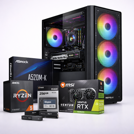[MTEK14230] PC M-TEK AMD RYZEN 5 5500 AM4. A520M-K, MEMORIA RAM 16GB 2X8 DDR4, SSD 2.5" 256GB, RTX5060 8GB, ANTEC VX310 ARGB