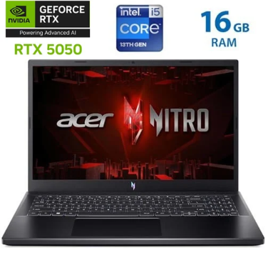 [LP2362] Laptop Acer Nitro V15 - I5 13420H - 16 GB DDR4 - SSD 512 GB - RTX5050 - 15.6" - IPS - 165Hz - Obsidian Black - NH.U1PAA.