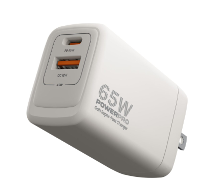 [CAR0105] Cargador UNNO TEKNO Power Pro - Super Fast dual port 65W travel charger - Blanco - PW5066WT