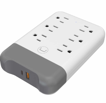 [CAR0138] Regleta de Pared UNNO TEKNO de 6 EN 1 - USB - PW5084WT