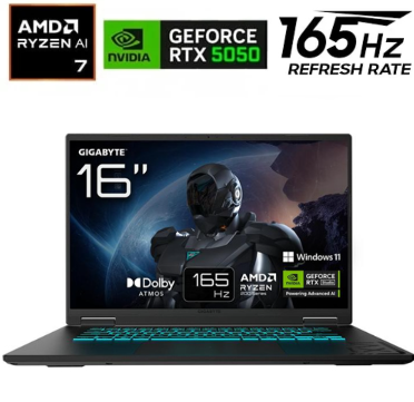 [LP0983] Laptop Gigabyte Gaming A16 - R7 260 - RTX 5050 8 GB - 16 GB DDR5 - 512 GB SSD - 16" FHD+ - 3THK3LA893PD
