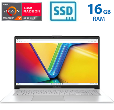 [LP2520] Laptop Asus VivoBook M1502YA-BQ285 - R7-7730U - 16GB DDR4 - SSD 512GB - 15,6" FHD - Cool Silver - 90NB0X22-M017U0