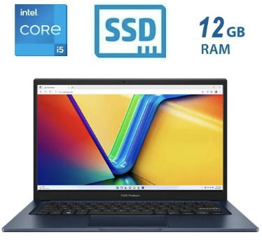 [LP2531] Laptop Asus X1404V - I5-1334U - 12GB DDR4 - SSD 256GB - 14" FHD - Quiet Blue - 90NB10I1-M016B0