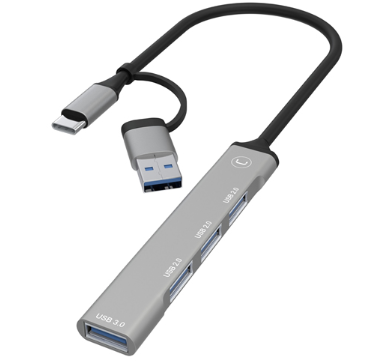 [USB0907] Hub Unno Tekno 2 en 1  - USB C - HB1014GY