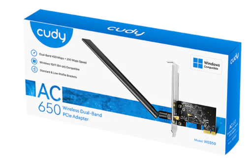 [ADP6007] Adaptador Wifi Cudy AC650 - PCIe - Dual Band - WE650