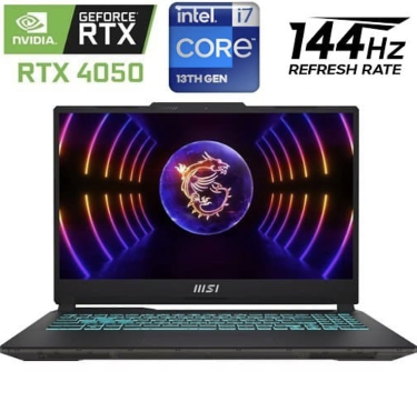 [LP1688] Laptop MSI Cyborg 15 - i7 13620H - 16GB DDR5 - RTX 4050 6 GB - 512GB - W11H - 15.6" 144Hz FHD - Translucent Black