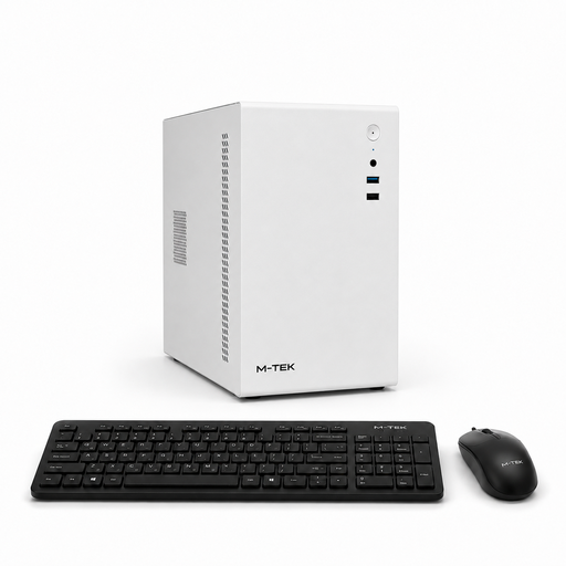 [MTEK17304] PC M-TEK OFFICE 5600GT 16GB DE RAM M.2 256GB B450M-HDV CASE M-TEK A200 BLANCO CON FUENTE TECLADO Y MOUSE - W11PRO