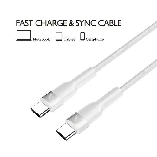 [CAB0529] Cable ARGOM DURA SPEED FAST CHARGE 65W - 1.8M - Blanco - ARG-CB-0047WT